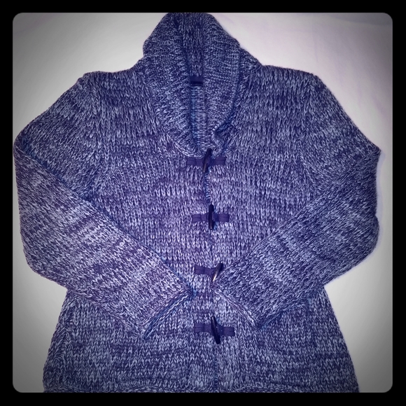 Moda International Blue Knit Long Sleeve Sweater - Picture 1 of 7